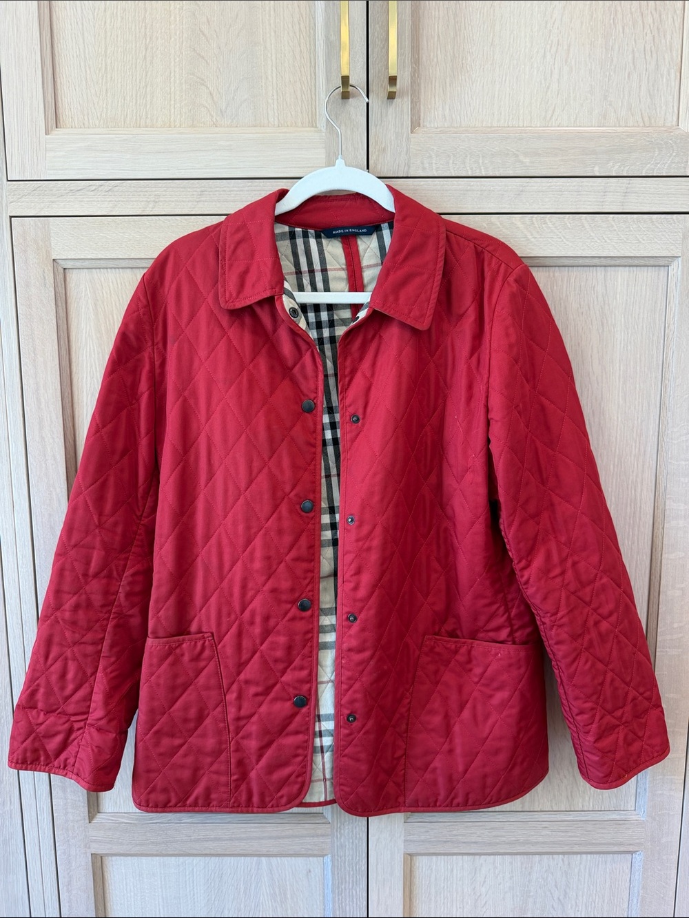 BURBERRY | Red Quilted Jacket | Size: Medium
